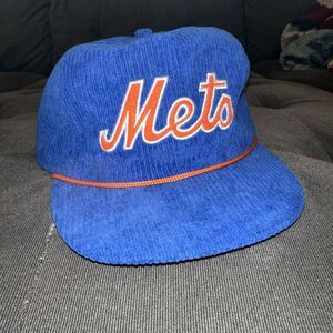 VTG 90s NEW YORK METS CORDUROY SNAPBACK HAT BDA SPORTS STARTER CORD